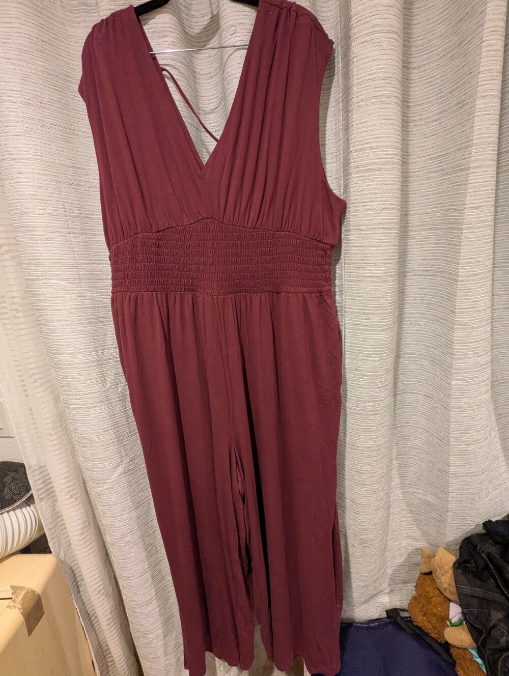 Old Navy Burgundy Wide Leg Jumpsuit - 2X